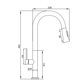 Griferia de cocina monocomando Estalgrif Skinny gun metal 6001