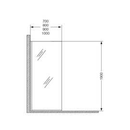 Mampara fija Ferrum V-TR 100x190 NL0FA-NS//KHI-MP-010-NS