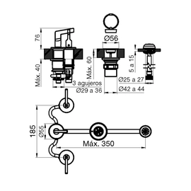 Grifería de bidet FV arrayan cromo 0295/H6-CR