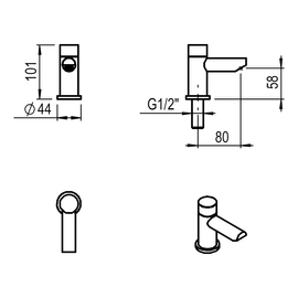 Hidrocontrol lavatorio Hidromet black 00930NEGR