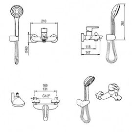Griferia Ducha Hidromet Flat Exterior Black c/transf 8477