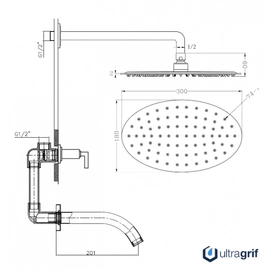 Griferia ducha de embutir Ultragrif Jagger Lever