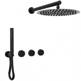 Combo Griferías Hidromet Luxury Black Negro Ducha Exterior