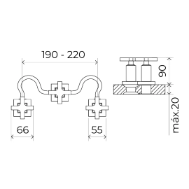 Griferia de ducha con transferencia Haaz Buenos Aires cromo