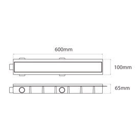 Desague Ideal Encastrable 60cm base ABS rejilla acero inox bco 12150