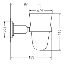 Porta cepillos FV temple con vaso 0169/87-CR
