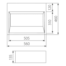 Bacha Deca de apoyo Rectangular 1 ag blanca L 187.17