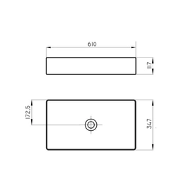 Bacha de lavatorio Ferrum country baja negra CTY-BH-162-NS