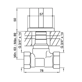 Llave de paso Novum edge 3/4 polished gold FR480/J3-PG