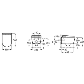 Inodoro suspendido in wash inspira round blanco Roca