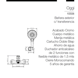 Griferia Piazza Ducha ext. con transf.Oggi 10508