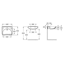 Lavatorio amurar access 1 agujero blanco Roca