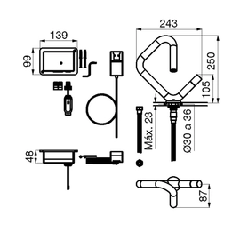 Grifería de lavatorio FV na clip monocomando 0181/N4-CR