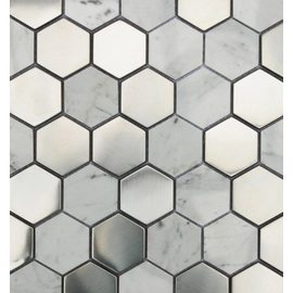 Revestimento Arren 30x30 Malla Hexagono Carrara YGGT 0161