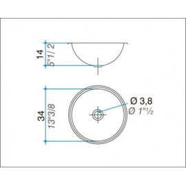Bacha de baño Johnson p/Vanitory O340L