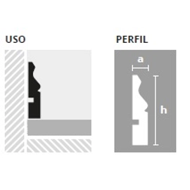 Contramarco Atrim Eps Pecho Paloma 100x15mm 2,5 mts bco mate