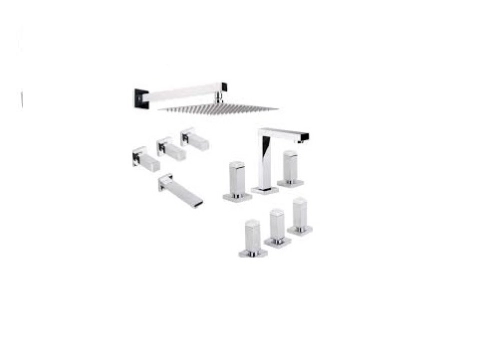 ESTALGRIF COMBO LA/BIDET/BAÑ C/T HAAZ BELLAGIO CROMO-CARRARA