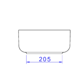 Bacha de apoyo Deca Oval Slim negra L.14050.94