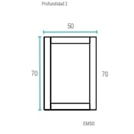 Espejo Schneider marco 50x70 bco text EM50TXB