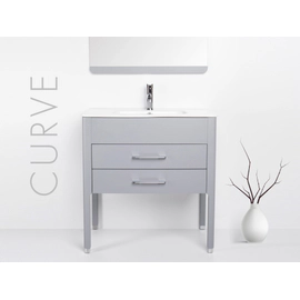 Mueble Campi Curve 100 Gris c/mesada loza 3ag