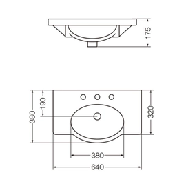 Bacha de lavatorio Ferrum 64 cm venecia 3 Ag blanca VNC-MS-005-BL