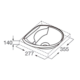 Bacha de lavatorio Ferrum traful TRA-PD-006-BL