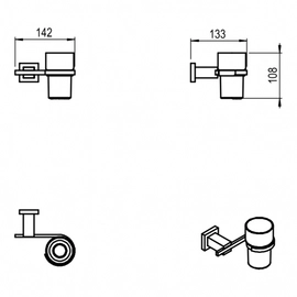 Accesorio de baño Hidromet Geometry Portacepillo black 2811