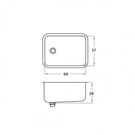 Bacha de cocina Mi Pileta Bajo mesada Simple 410P