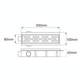 Desague Ideal Lineal Encastrable 30cm base ABS rejilla paralela acero inox 12130