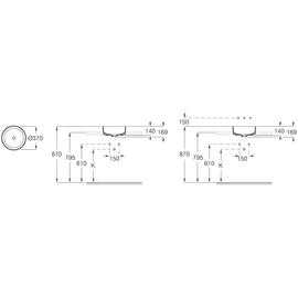 Bacha de lavatorio Roca 370x370mm inspira blanco