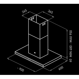 Campana cocina ISLA TST COLHUE 90CM 305-90