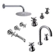 Kit griferia Hidromet Triumph lav-bid-ducha-tr red Cruz cromo