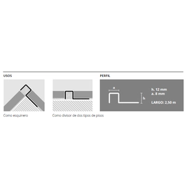 Guardacanto Atrim Quadra10x10mm cromo mate