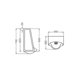 Mingitorio Mural Ferrum Corto negro MMCJ-N SVA-MG-003-NE