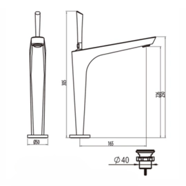 Griferia lavatorio alto monocomando Hidromet Icon black 11115NEGR