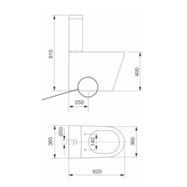 Inodoro largo Piazza Padova c/asiento y deposito c/valvula bco B0900