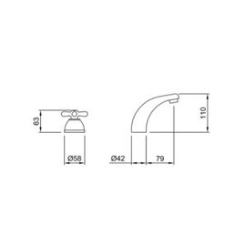 Griferia de bidet Peirano Ares Cromo Blanco 314