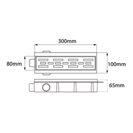 Desague Ideal lineal encastrable 30 cm base ABS rejilla paralela acero 12110