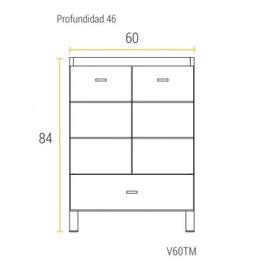 Mueble Schneider Terra Matrix 60cm Wengue sin mesada