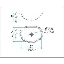 Bacha Baño Johnson Para Vanitory 37x26.5x12 OV370L