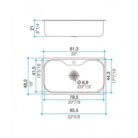 Bacha de cocina simple Johnson Luxor SI85STA