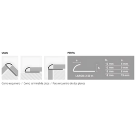 Guardacanto Atrim 2.5 mts arco esmerilada 1580ESM