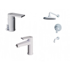 Combo Grifería Vasser Zafiro Monocomando Blanco