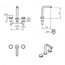 Griferia de Lavatorio Hidromet Luxury White 15006