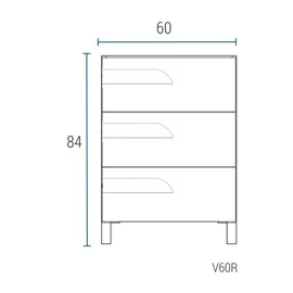 Vanitory 60cm Rivo Schneider Pvc Wengue con mesada