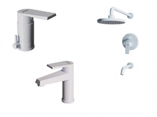 Combo Grifería Vasser Zafiro Monocomando Blanco