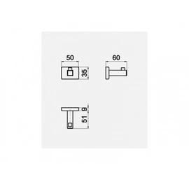 Accesorios Baño Andez Percha Simple Cuadratto