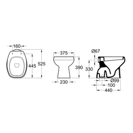 Inodoro corto Roca monaco blanco