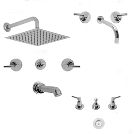 Griferia baño Hidromet Triumph Lever Lavat+ bañera d/Cua+Bid