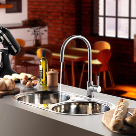 Grifería de cocina FV temple monocomando + rociador 0412.01/87-CR